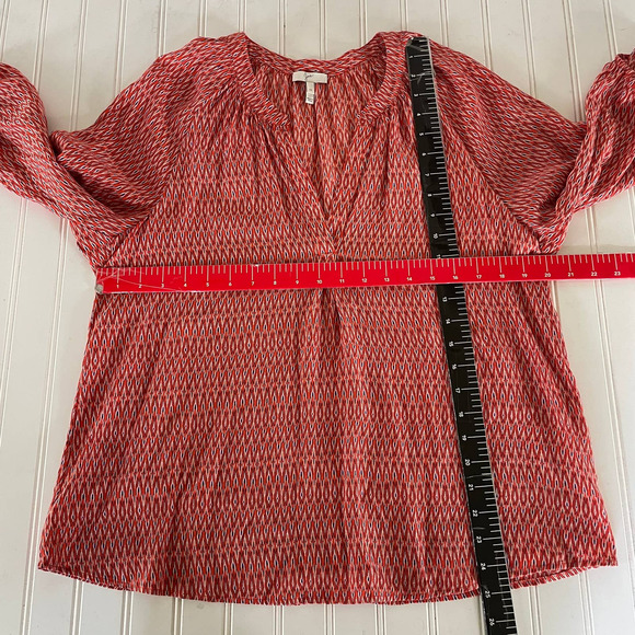 Joie SILK M Red Orange babydoll blouse tunic - Picture 8 of 10